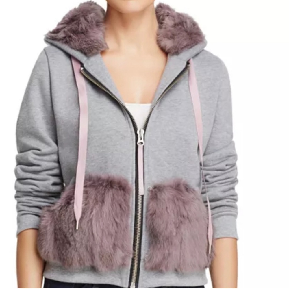 Jocelyn womens zip up with rabbit fur originally $250 from Bloomingdale’s